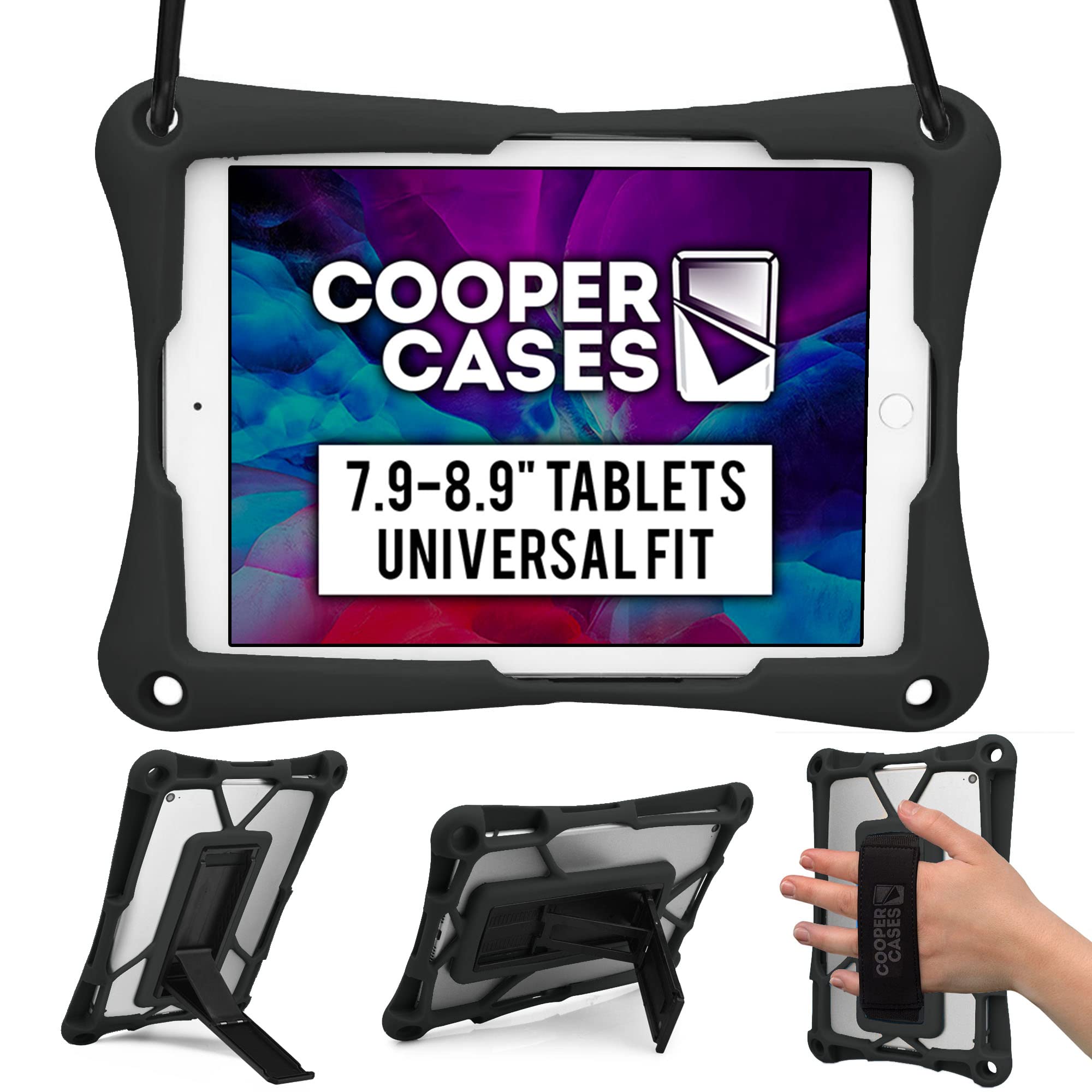 

Cooper Cases TROOPER 2K Shockproof Case [Universal Size for 7.9-8.9 Inch Tablets] with Shoulder Strap, Stand, Silicone Shock Absorption, Portable, Stu