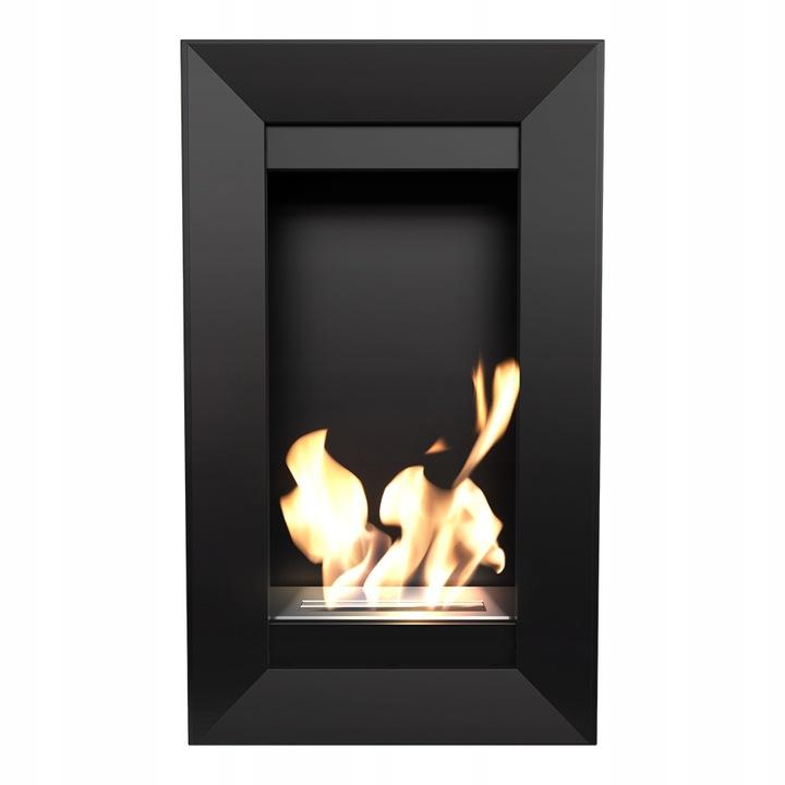 Wall Mounted Bioethanol Fireplace CHARLIE2 TÜV Black Set