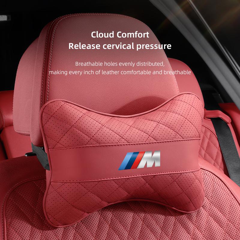 BMW Car Seat Leather Neck Pillow Headrest Car Sticker For BMW M E46 E90 E60 F30 F10 E39 E36 F20 G30 G20 E87 E92 E91 E30 F11 F31 NWHCY1