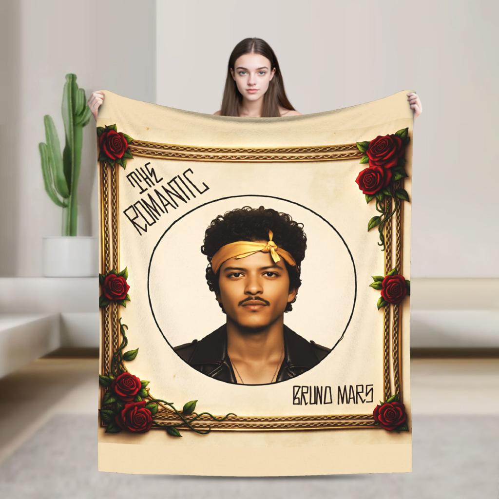 Bruno Mars Die Romantischen Decken Weiche Bedruckte Plüschdecke Für Draußen Reisen Büro Flanell Bettbezug Bettdecke