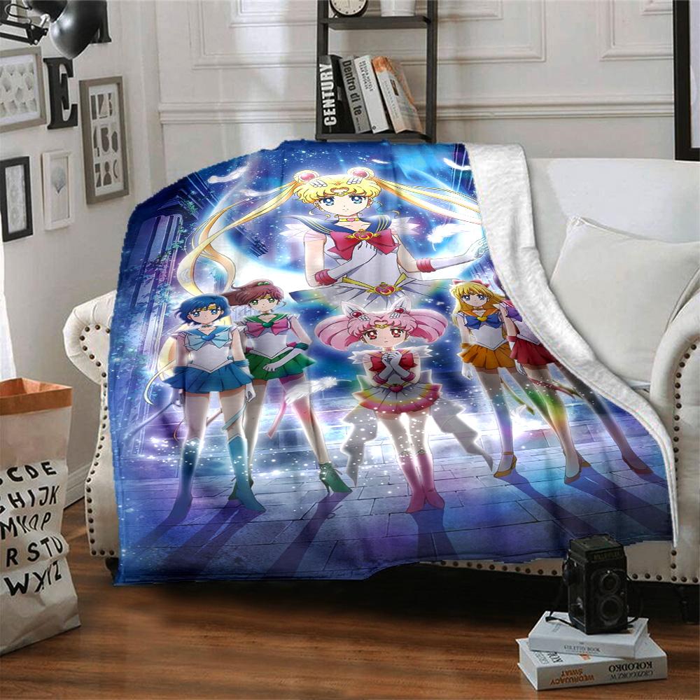 Moonlit Sailor Guardians Flannel Blanket Super Soft Warm Cozy Blanket For Sofa Bed Office Travel Allseason Home Decor Gift