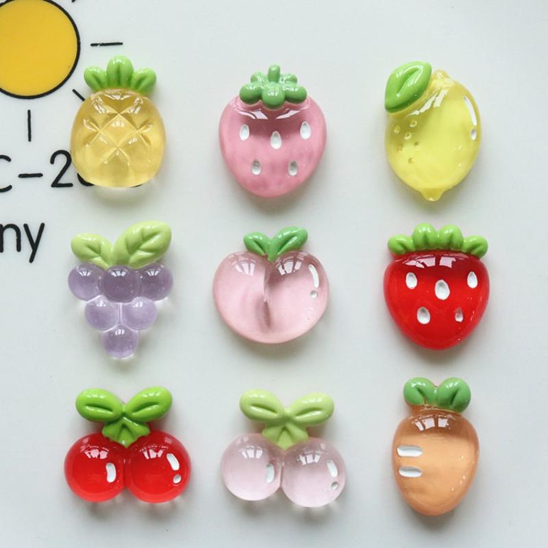 

8pcs Cute Glitter transparent A fruit party Refrigerator Magnet Photo Wall message board Magnetic stickers Home Decor