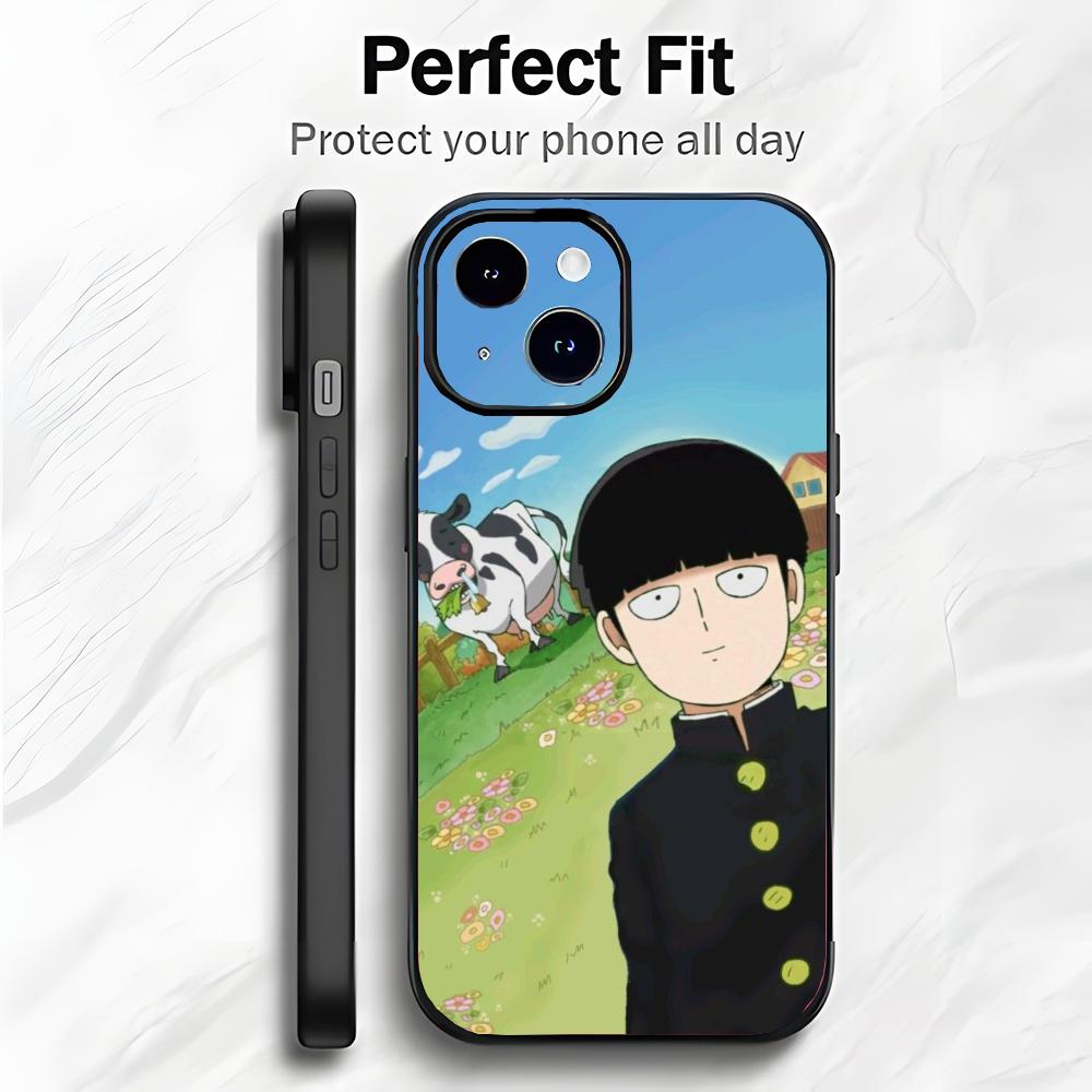Anime M-Mob Psycho 100 Shigeo Kageyama Phone Case Phone Case Soft Packaging Lightweight For iPhone17 16 15 14 13ProMax
