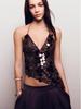 2025 Red Sequin Strappy Deep V-Neck Ball Gown & Hip-Hugging Skirt Set