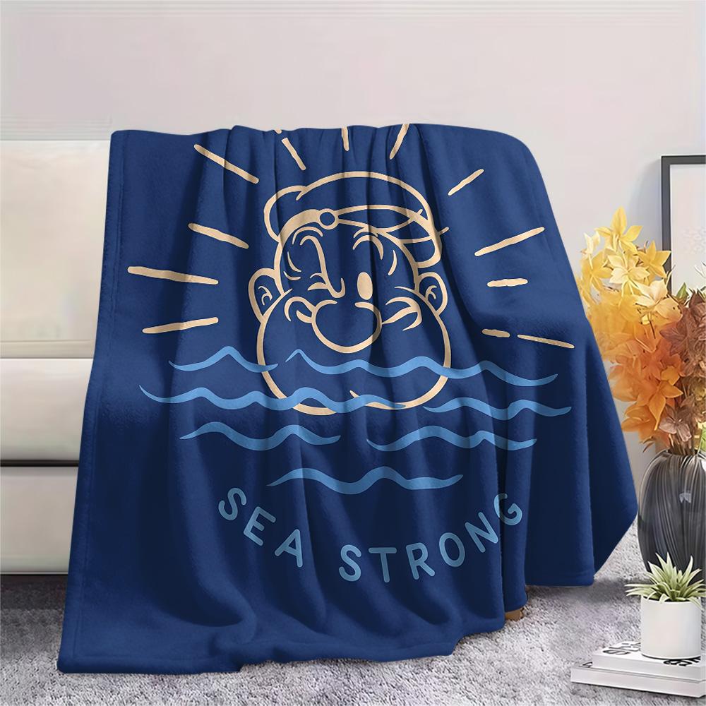 Popeye the Sailor Flannel Blanket, High quality Comfortable for All Seasons, Home Decor, Warmth and Comfort