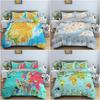 Map Pattern Bedding Set Luxury Cozy Duvet Cover Set For Bedroom Decor King Queen Full Quilt Cover Pillowcase Bedclothes 2/3Pcs