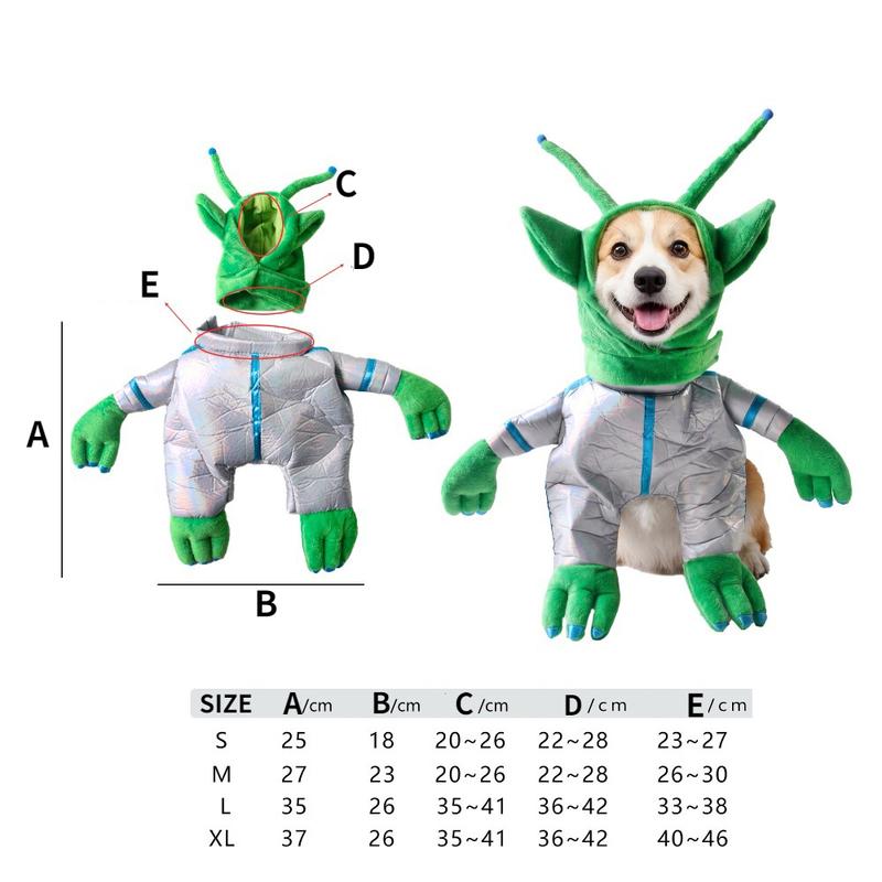 Pet Alien Transformation Outfit Creative Design Fashionable Cat Dog Clothing Party Dressing Photography Colorful Laser Fabric