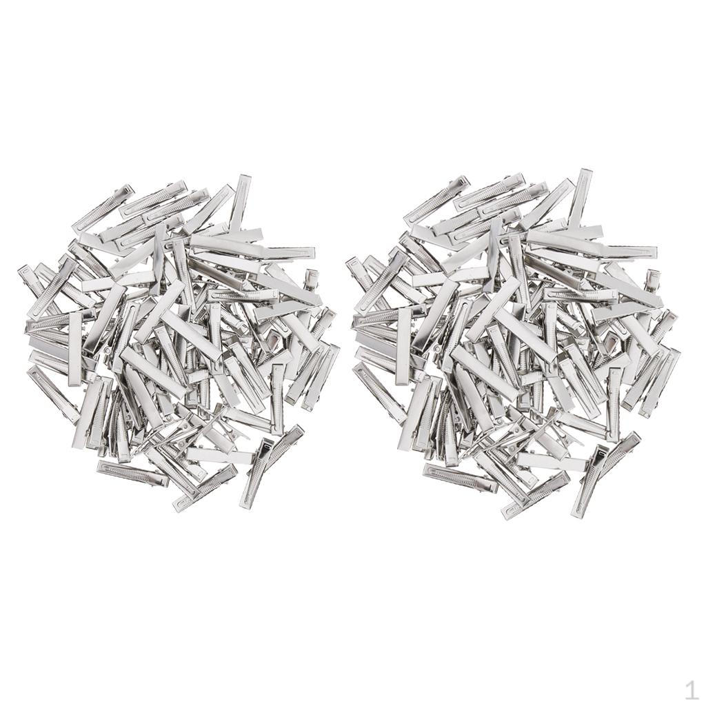 

100 шт. Серебристые металлические заколки-слайдеры для волос, захват, аксессуары для DIY банта