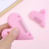 Pink Mini Hair Trimmer Love Heart Shape Hair Cutting Comb Body Hair Removal Pubic Hair Brushes With Blades