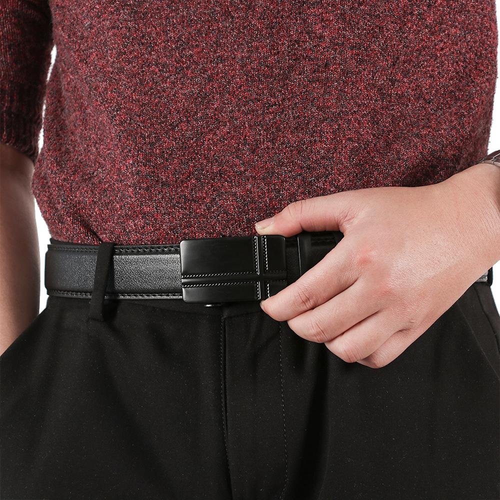 Fashion Waistband High-Quality PU Leather Belt Male Strap Ratchet Automatic Buckle Belts