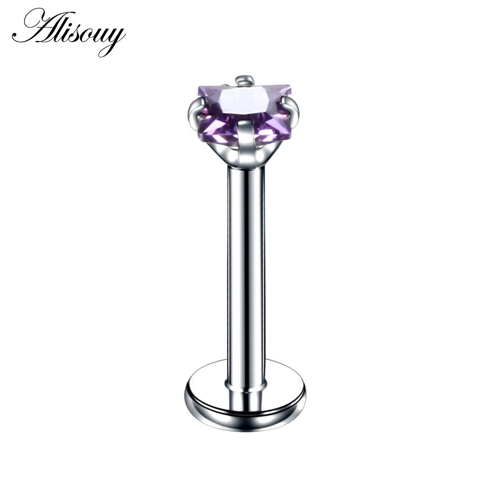 

Alisouy 1PC Сталевий лабрет Кільце Зірка Кристал Губний Пірсинг Внутрішня різьба Самоцвіт Губне кільце Вухо Козелок Нігті Сережки Гвоздики Прикраси для тіла #2 1.2*8*3mm