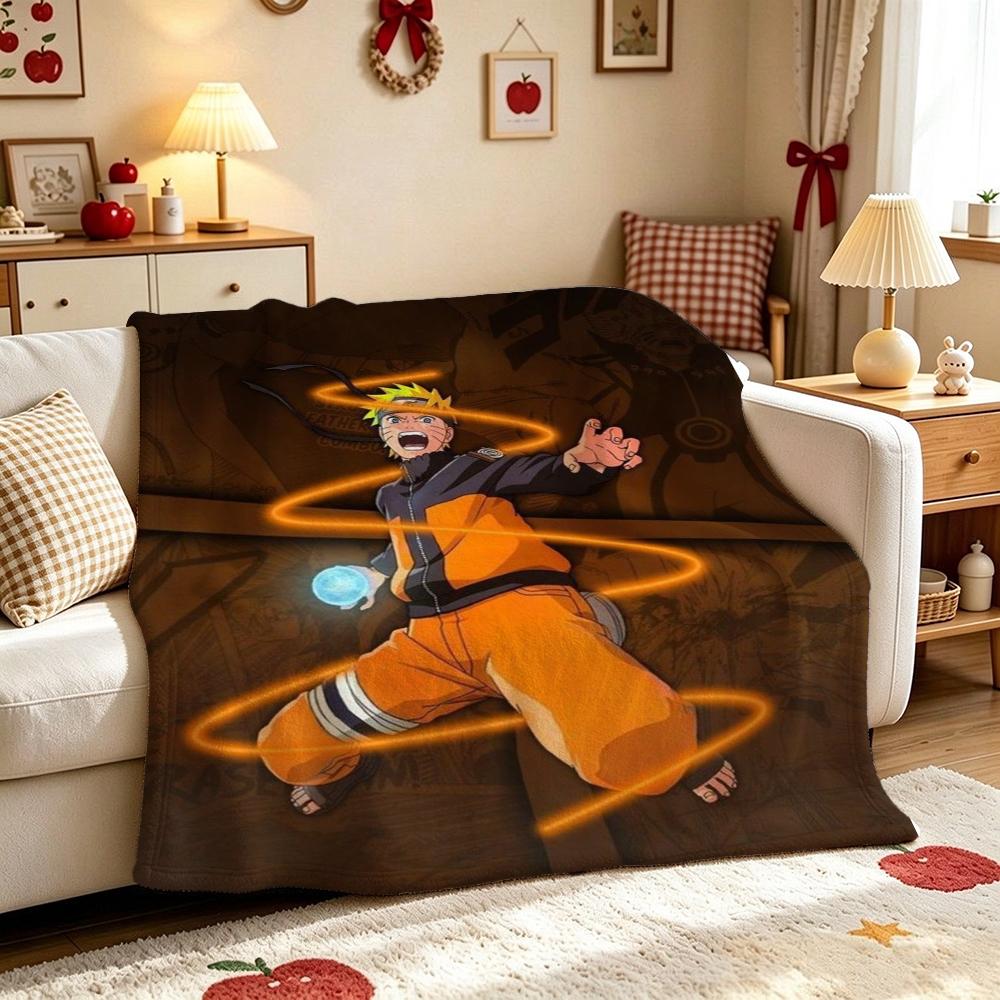 Naruto Unleashes Rasengan Theme Cute Flannel Blanket Skinfriendly Warm Fleece Blanket For Living Room Sofa Nap Home Decor Gift For Friends