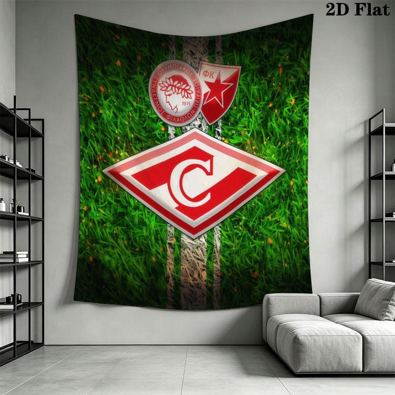 Spartak Moscow Charge Wall Hanging Printed Fabric Blanket Decorative Tapestries for Bedroom Living Room Home Decor