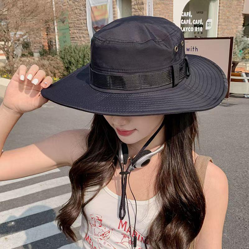 Summer and Autumn Outdoor Cowboy Hat Men's and Women's Hats Climbing Bucket Hat Sun Protection Hat Fishing Mountaineering Sun Hat Hiking Sun Hat