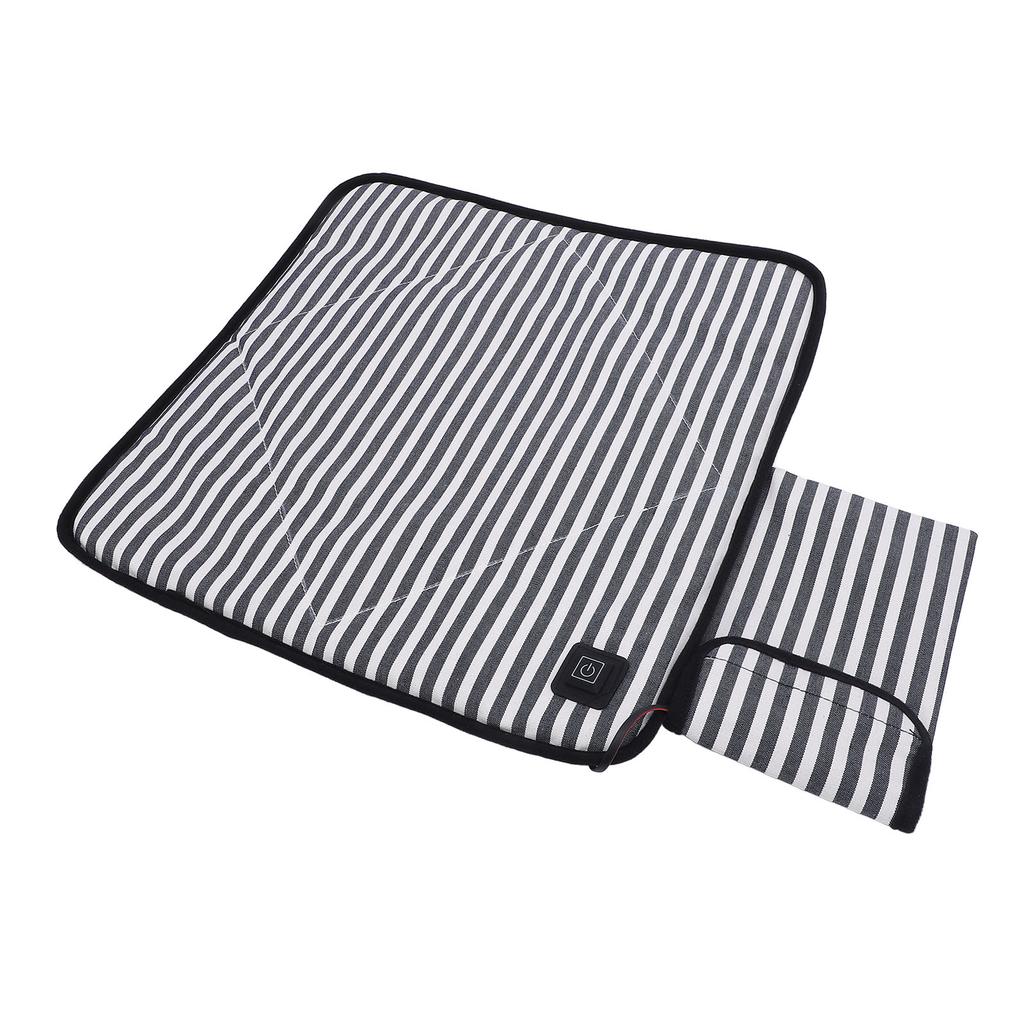 Portable Heated Seat Cushion Canvas USB Adjustable Heating Stadium Seat Pad for Outdoor Camping