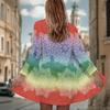Women's Misty Woodland Pattern 3D Print Long Sleeve Open Front Cardigan, Casual Loose Fit Lightweight Street Style Outerwear