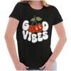 Cute Retro Good Vibes Happy Kawaii Cherries Graphic T Shirts for Women T-Shirts