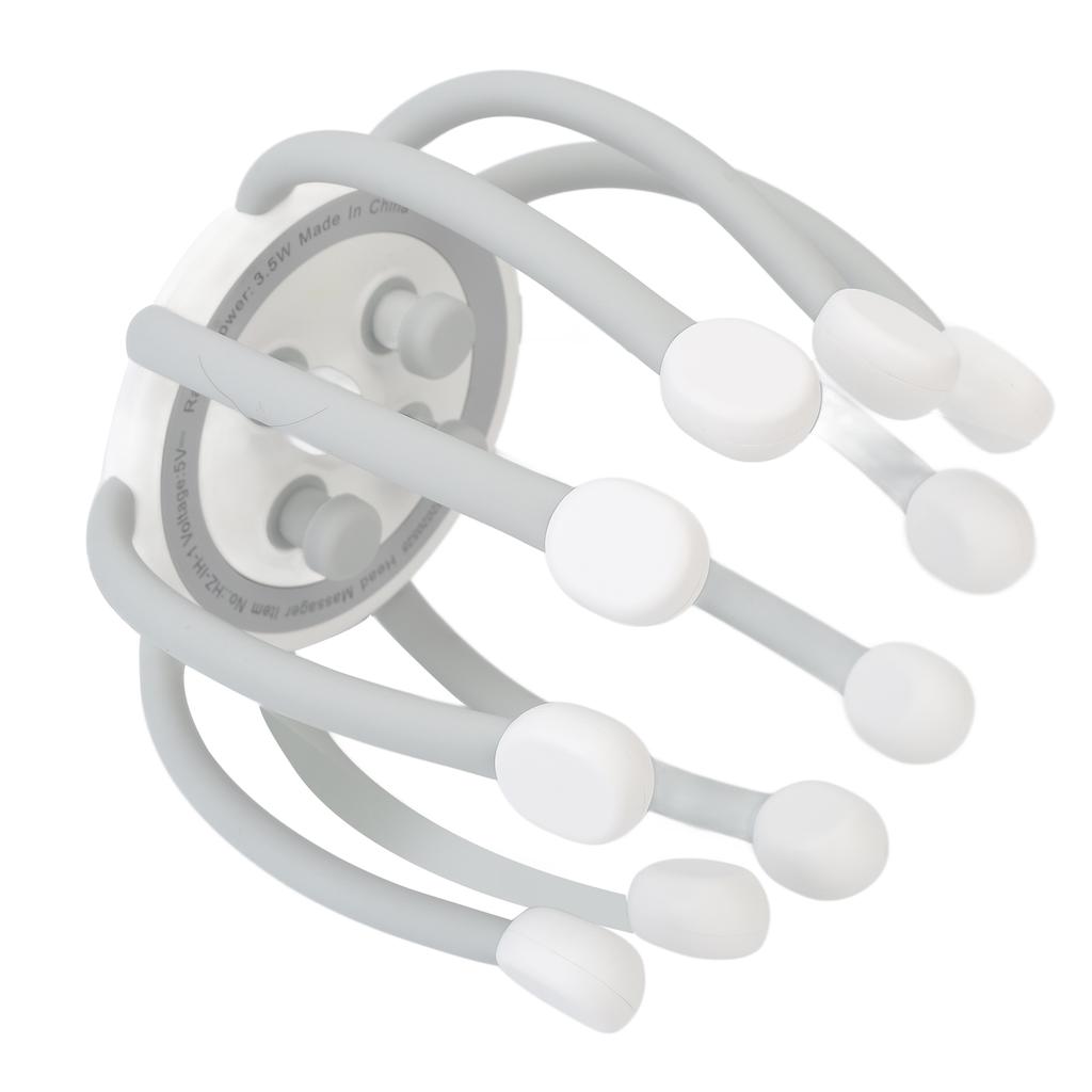 Bluetooth Electric Scalp Massager 5 Modes Reduce Pressure Adjustable Head Scalp Massager White