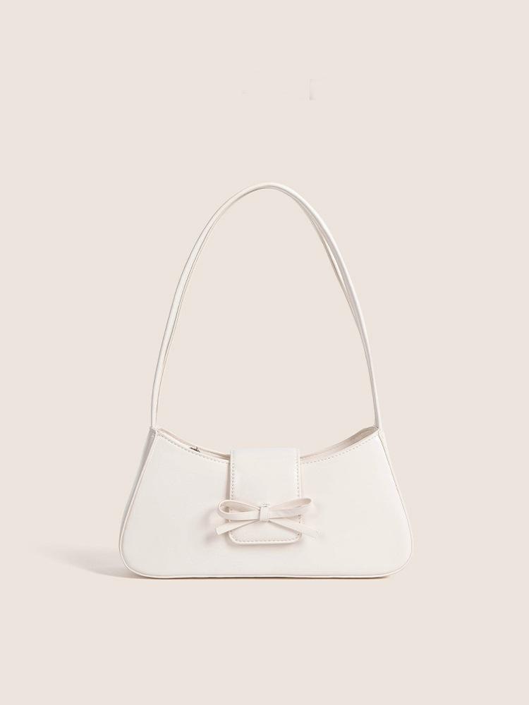 

2024 р. Новий нішевий дизайн Багетна сумка Текстурована універсальна приміська сумка через плече під пахвами Four Seasons білий