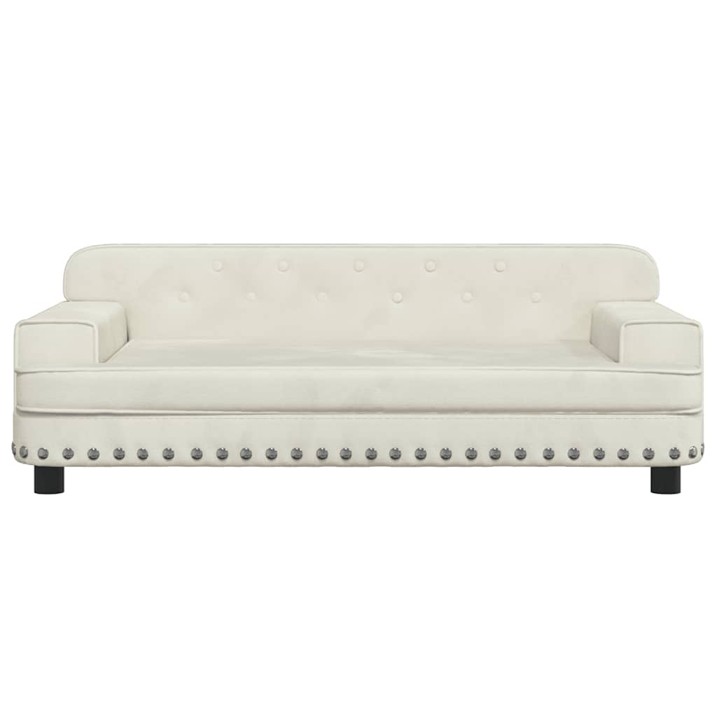 Kids Sofa Cream 90 x 53 x 30 cm Velvet
