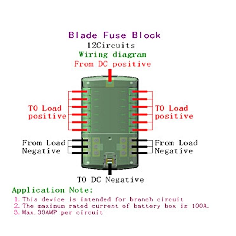 Portable Sturdy 12 Way Fuse Block Box With Negative Busbar for Automotive and Marine Applications Daily Casual Use