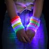 10 Pieces Glow in The Dark Light Up Bangle Plastic Flashing Bubble Bracelet  Night Events