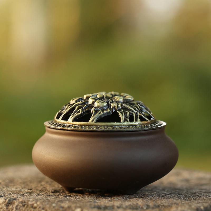 Celadon Ceramic Incense Burner for Home, Buddhist Supplies, Sandalwood Incense Path, Ice Crack Kiln Change Design.