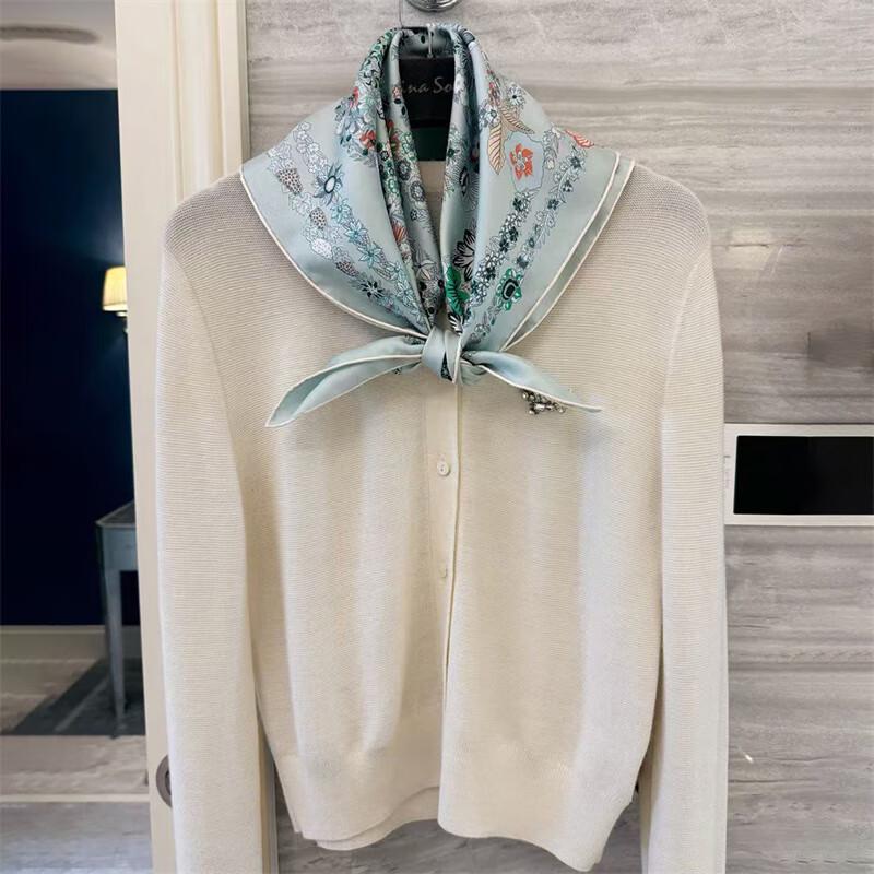 NINA SOLOR Floral Twill Silk Scarf