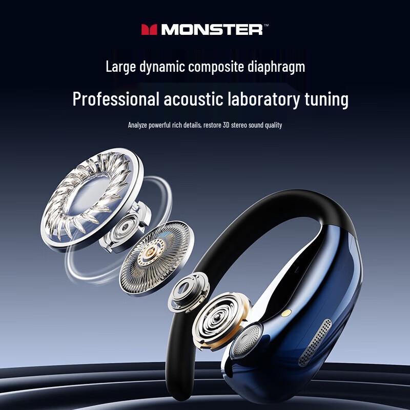 Monster MQO22 Open-Ear Wireless Sport Bluetooth Headphones