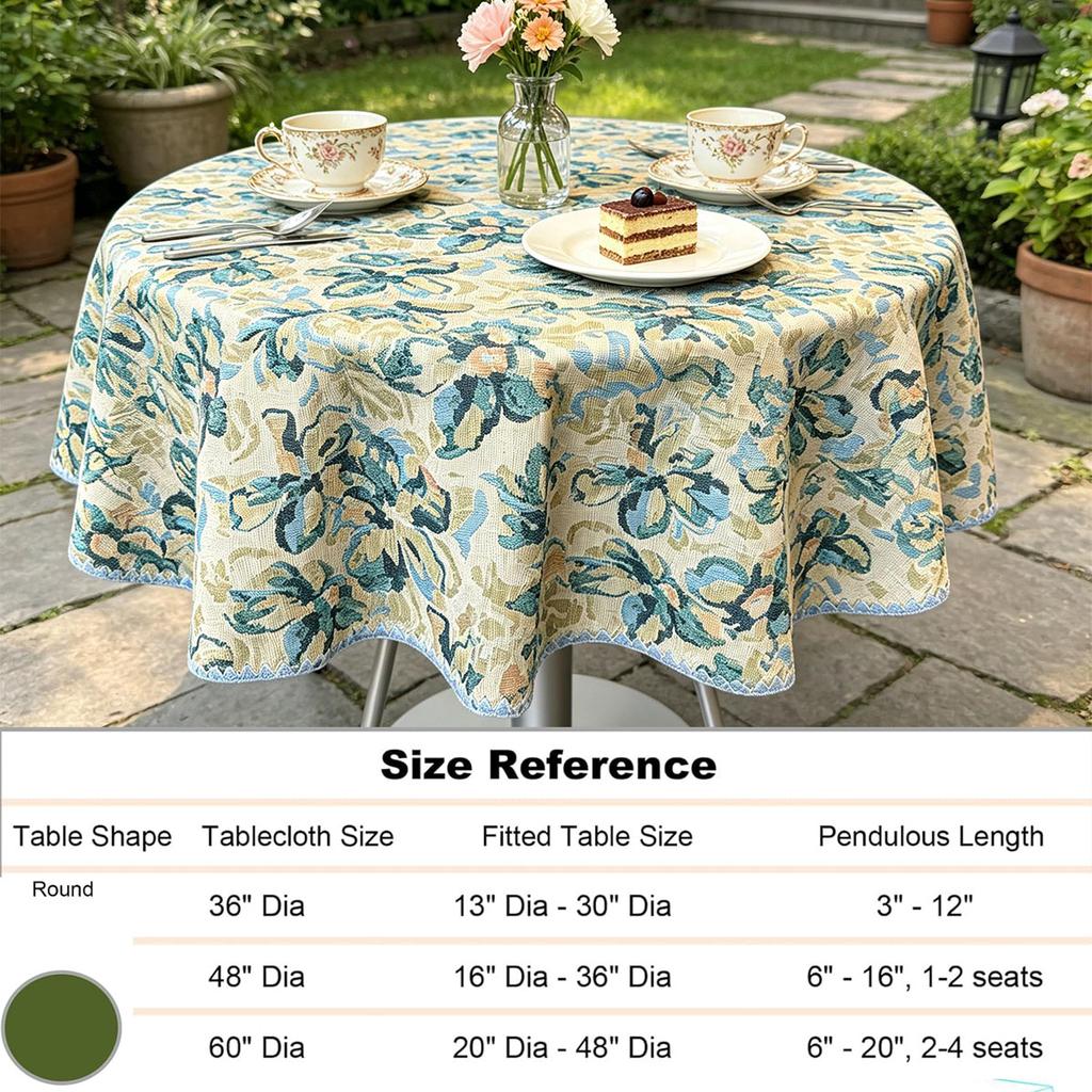 Kitchen Dining Home Ornament All Purpose Cotton Small Round Fabric Tablecloth