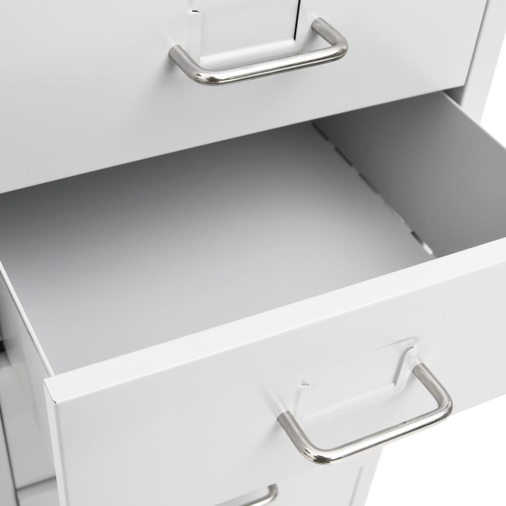 Grey Filing Cabinet with Casters 28 x 41 x 109 cm Metal