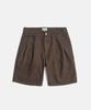 ESPIONAGE Double Pleats Denim Shorts Washed Brown