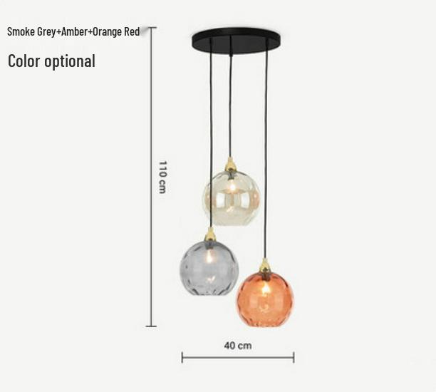 Nordic Colorful Water Ripple Glass Sphere Pendant Lamp for Bedroom or Bar.
