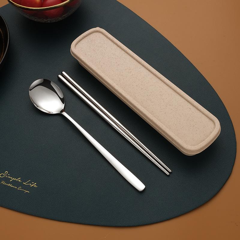 

Stainless Steel Chopsticks Spoons Forks Tableware Set Simple High-end Portable Camping Outdoor Exquisite Gift Tableware