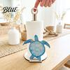 Paper Towel Holder Solid Wood Design Style Ocean with Seahorse Vertical Holder Kitchen Roll Stand Durable Wooden Crab Sailboat
