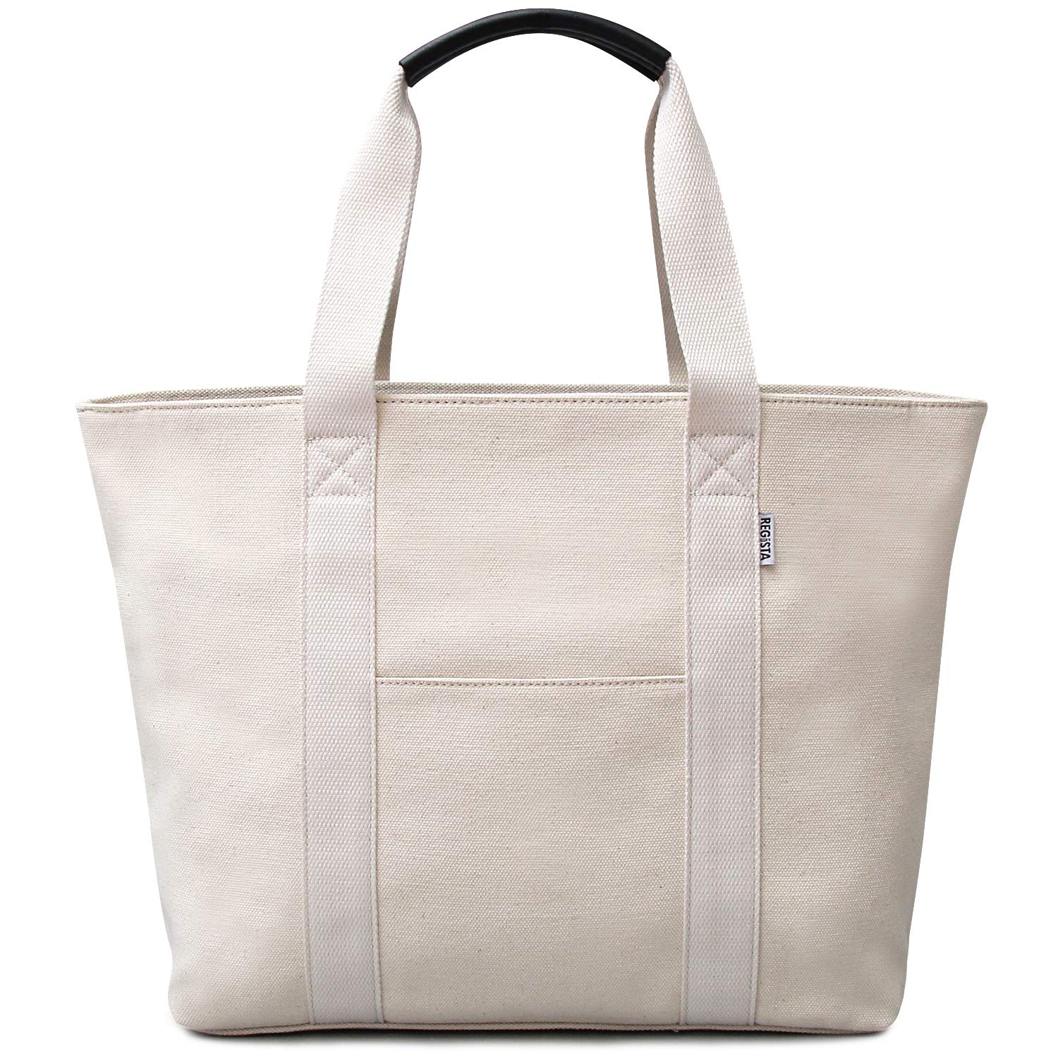 

Tote Bag Canvas Canvas Freestanding A4 Canvas Tote Large Capacity Black White Water Repellent [Register]