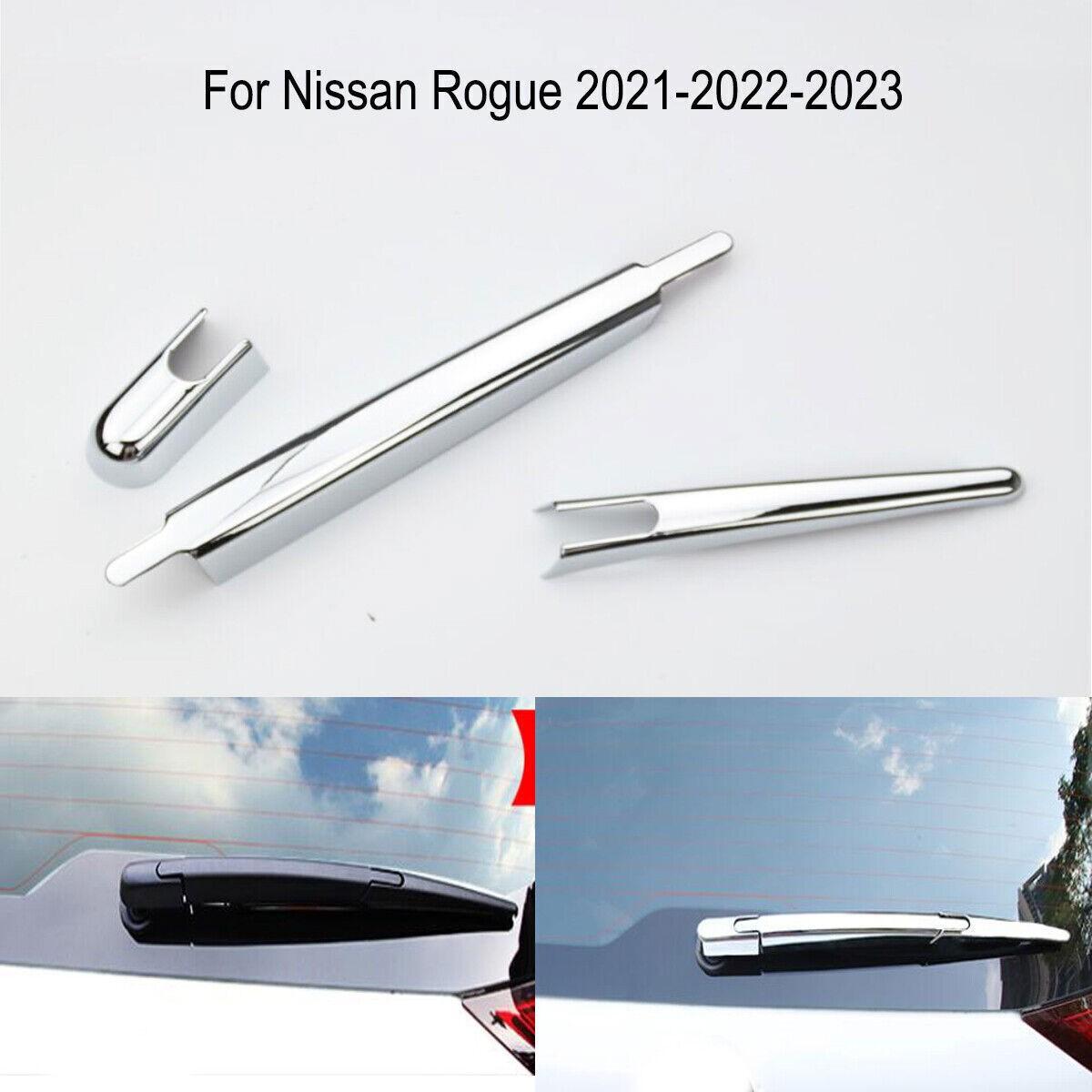 3P ABS Chrome Rear window wiper Molding cover trim For Nissan Rogue 2021-2023