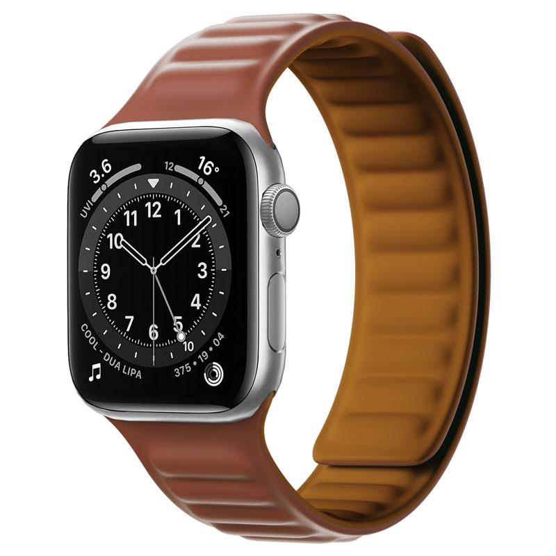 Silicone Link strap for Apple watch band 44mm 40mm 45mm 41mm 46mm 49mm Magnetic Loop bracelet iwatch series SE 7 8 9 ultra 2 10