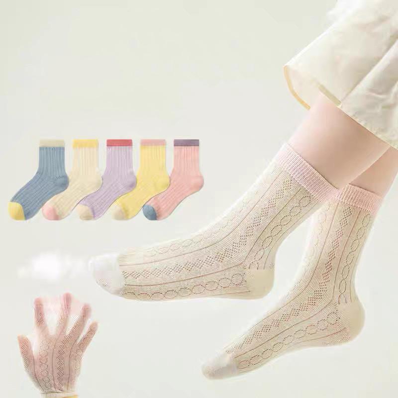 5 Paar ultradünne, atmungsaktive, leichte Netzsocken, beliebig kombinierbar, einfache Kindersocken im schlichten Stil, 1–16 Jahre