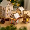 Christmas Wooden House  Christmas Decoration LED Light Xmas Tree Hanging Ornament Home New  Gift Navidad Hanging Decor
