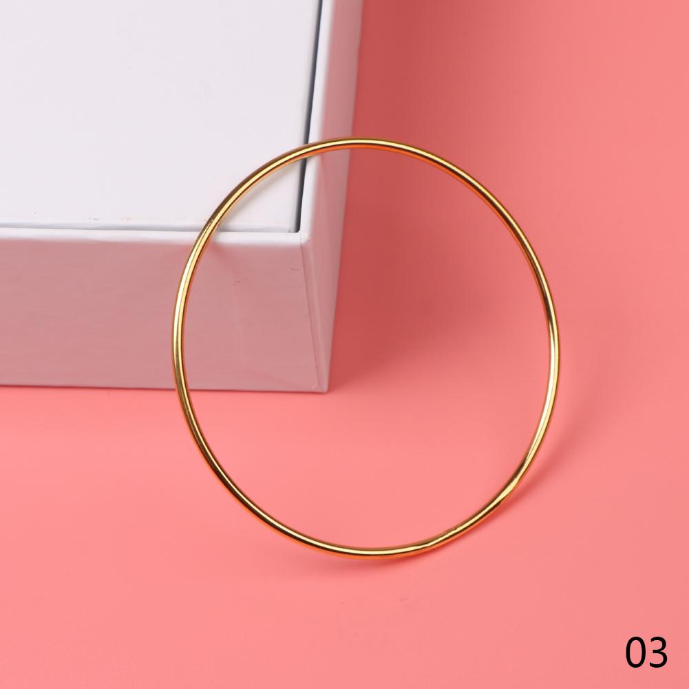 1Pcs African Gold Color Shiny Bangles Dubai Circle Bracelet Jewelry For Women Girls Ethiopian Bride Wedding