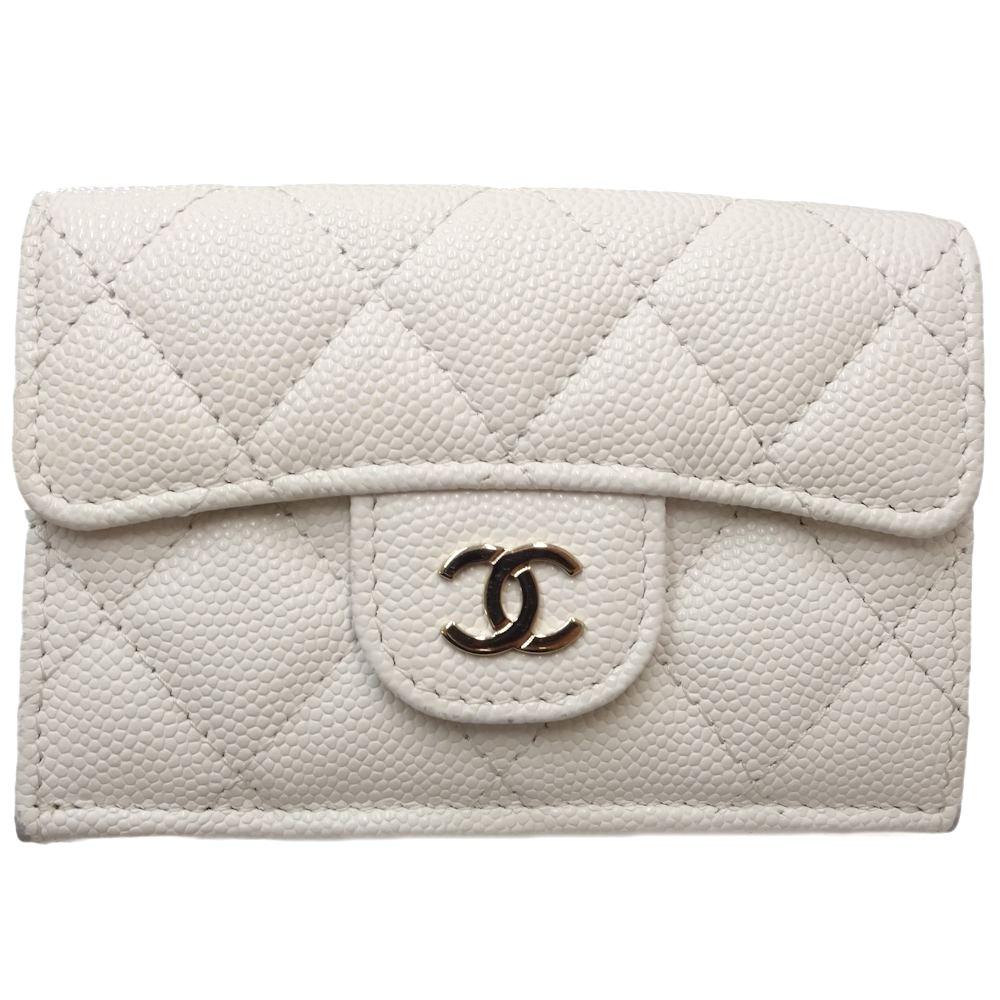 Used CHANEL Classic Small Flap Matelasse Caviar skin Tri-fold wallet AP0230 /083640