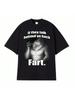 Wenn sie hinter deinem Rücken reden Furz Wolf Buchstäblich Ich Lustiges Meme Emo T-Shirt Kleidung Harajuku Retro Übergroßes Baumwoll-T-Shirt