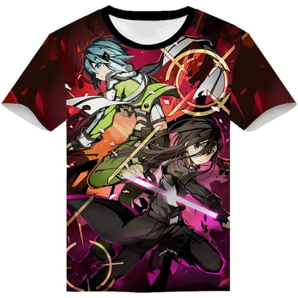 Anime Sword Art Online Kirito SAO 3D Printed T-Shirt Adult Cosplay Funny Quick Dry COOL Short Sleeve Tee Tops