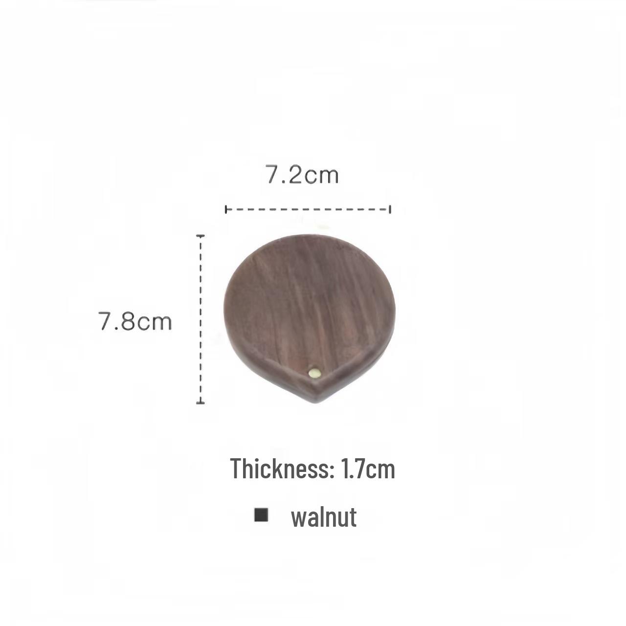 Black Walnut HD Portable Sliding Cover Retro Handheld Makeup Mirror - Thin & Light