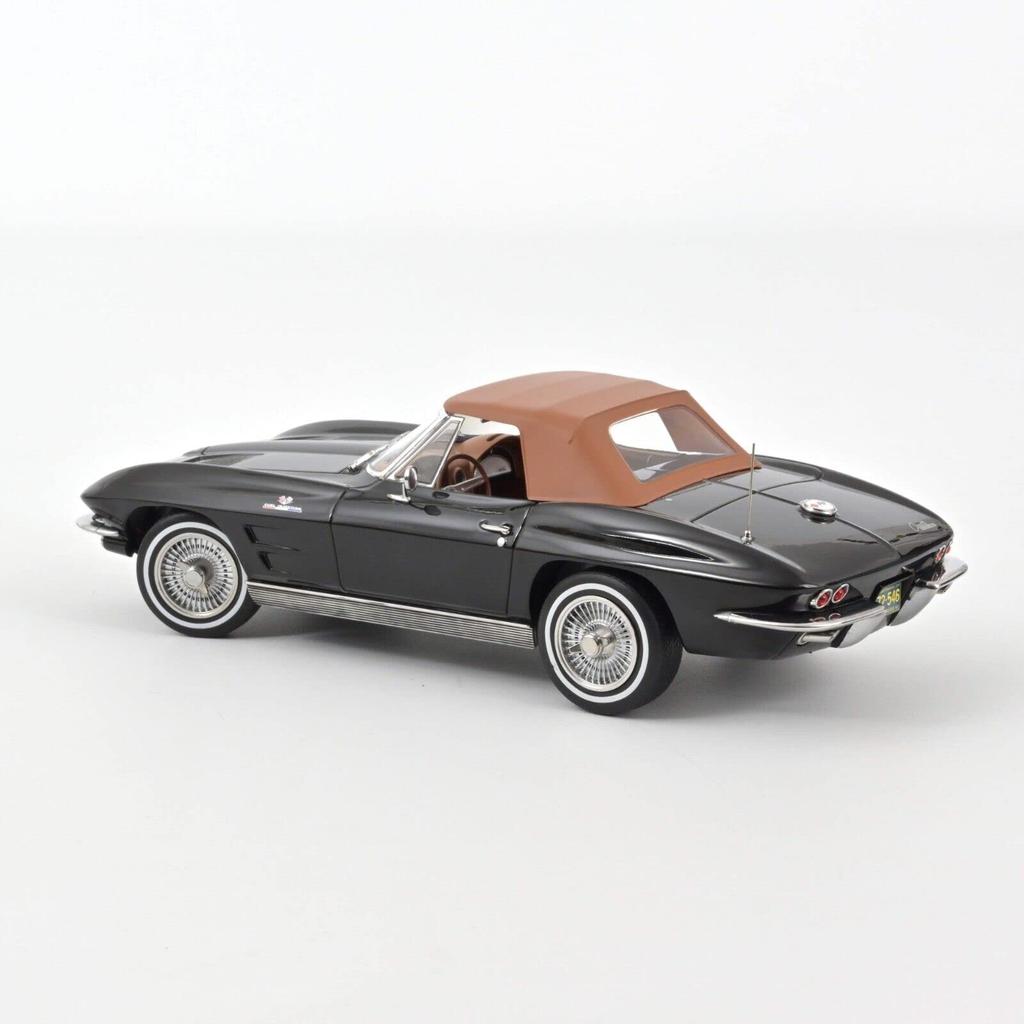 Norev Scale Chevrolet Corvette Stingray C2 Cabriolet 1963 Black NOREV CORVETTE STING RAY CABRIOLET 1/18