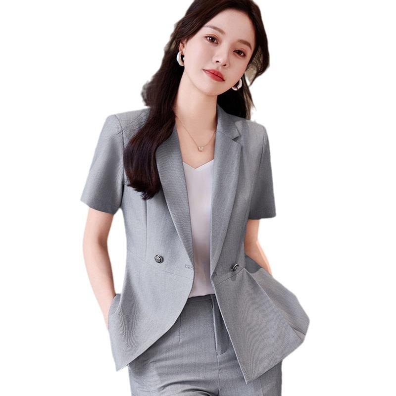 Premium Women's Formal Summer Suit Set: Beautician & Hotel Workwear Skirt