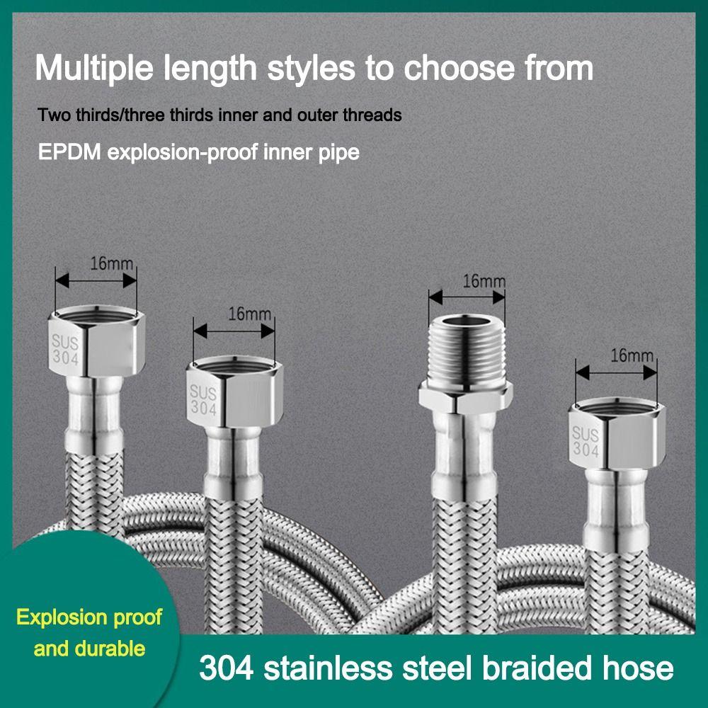 Tub Prelungitor Pulverizator din Oțel Inoxidabil Lungime 20-200CM Furtun Împletit Durabil Flexibil Furtun de Duș