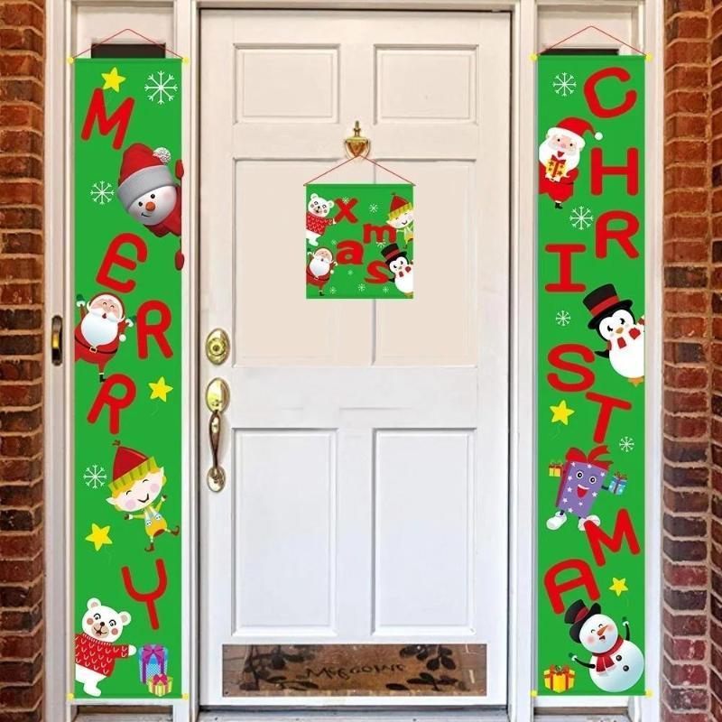 Christmas Decorations for House Hanging Christmas Ornaments Merry Christmas Veranda Sign Decorative Door Banner