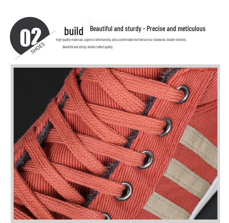 Herren Fleecegefütterte High-Top Canvas-Sneaker: Warme, vielseitige, lässige Winterschuhe.